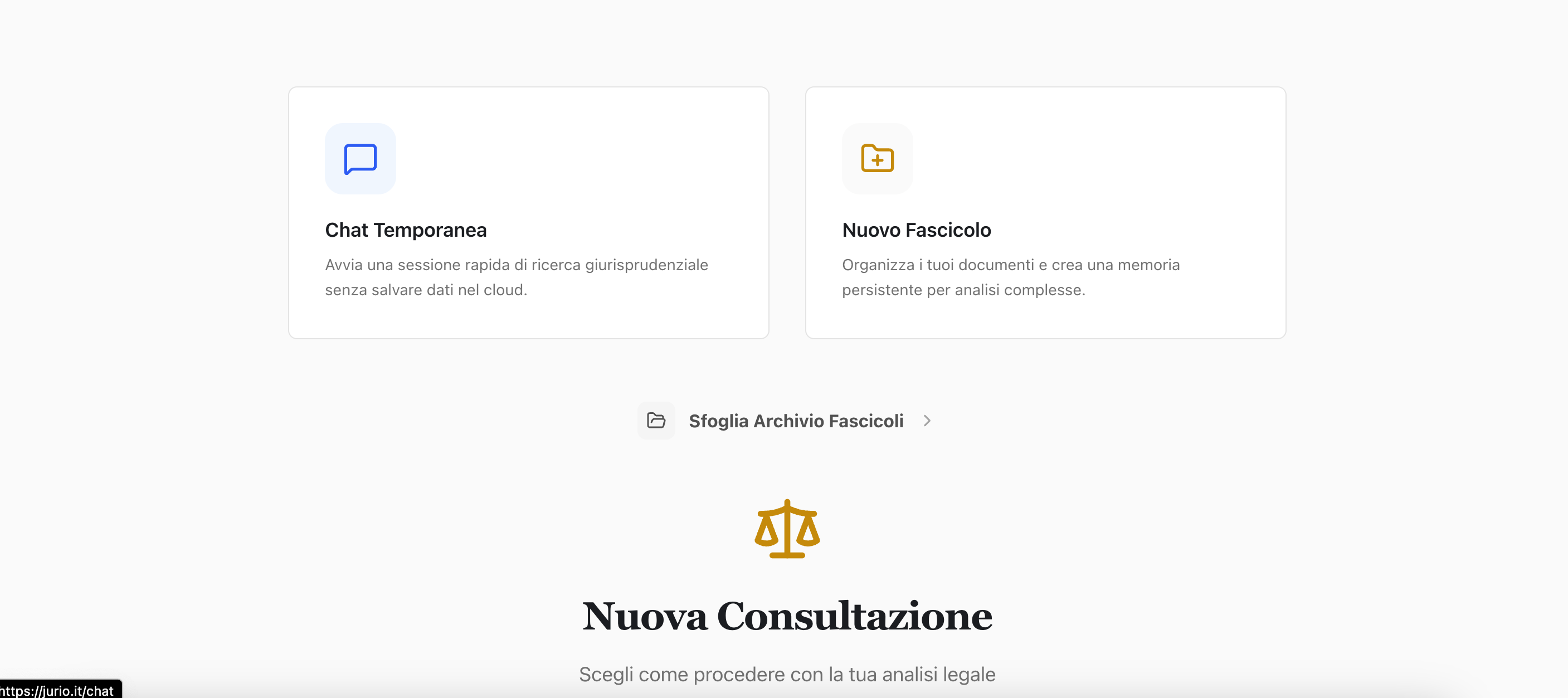 Interfaccia del modulo Consulente Legale di Jurio
